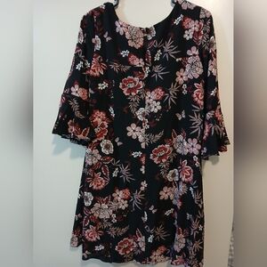 Jessica Howard Black and Red Floral Dress